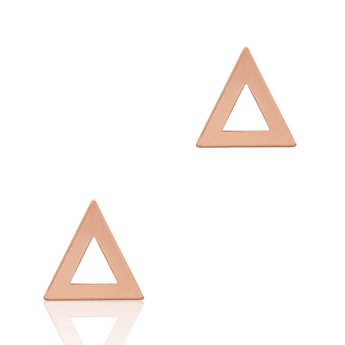 Cercei triunghiulari din aur roz de 14K